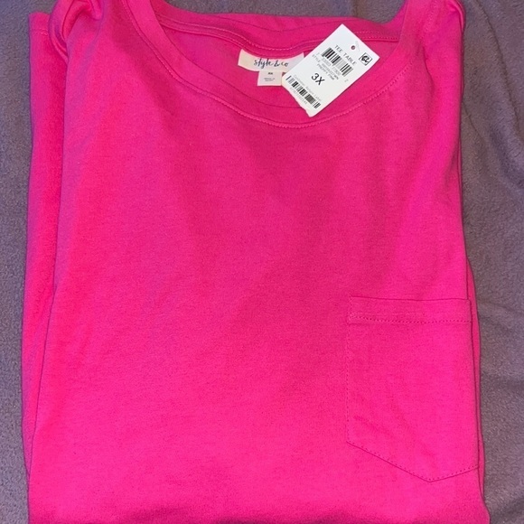 Style & Co tee preppy pink 3X New with tags - Picture 2 of 3